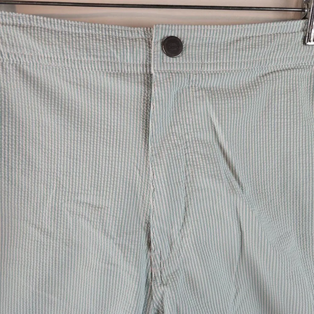 Onia Swim Trunks Mens XL Blue White The Calder Seersucker Quick Dry Short Hybrid - Picture 2 of 9